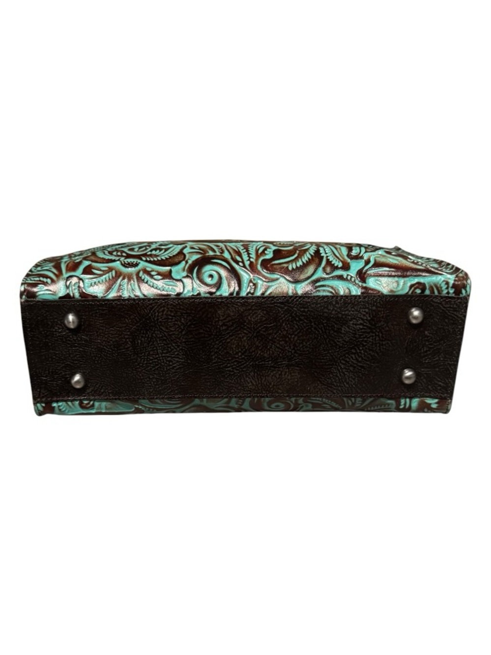 Patricia Nash Zancona Tooled Turquoise Leather Tote NWOT - Picture 7 of 8